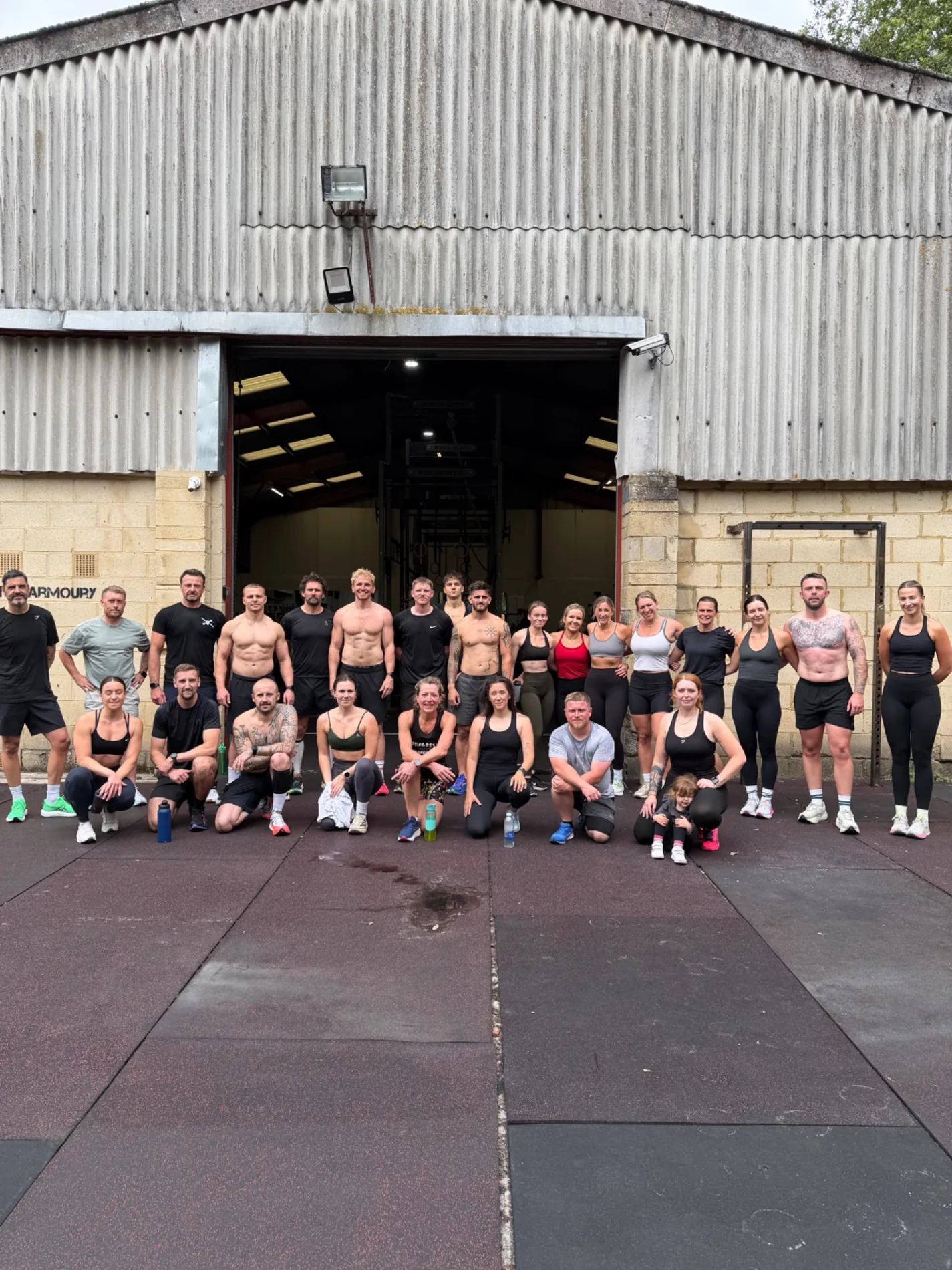 Group outside the gym entrance