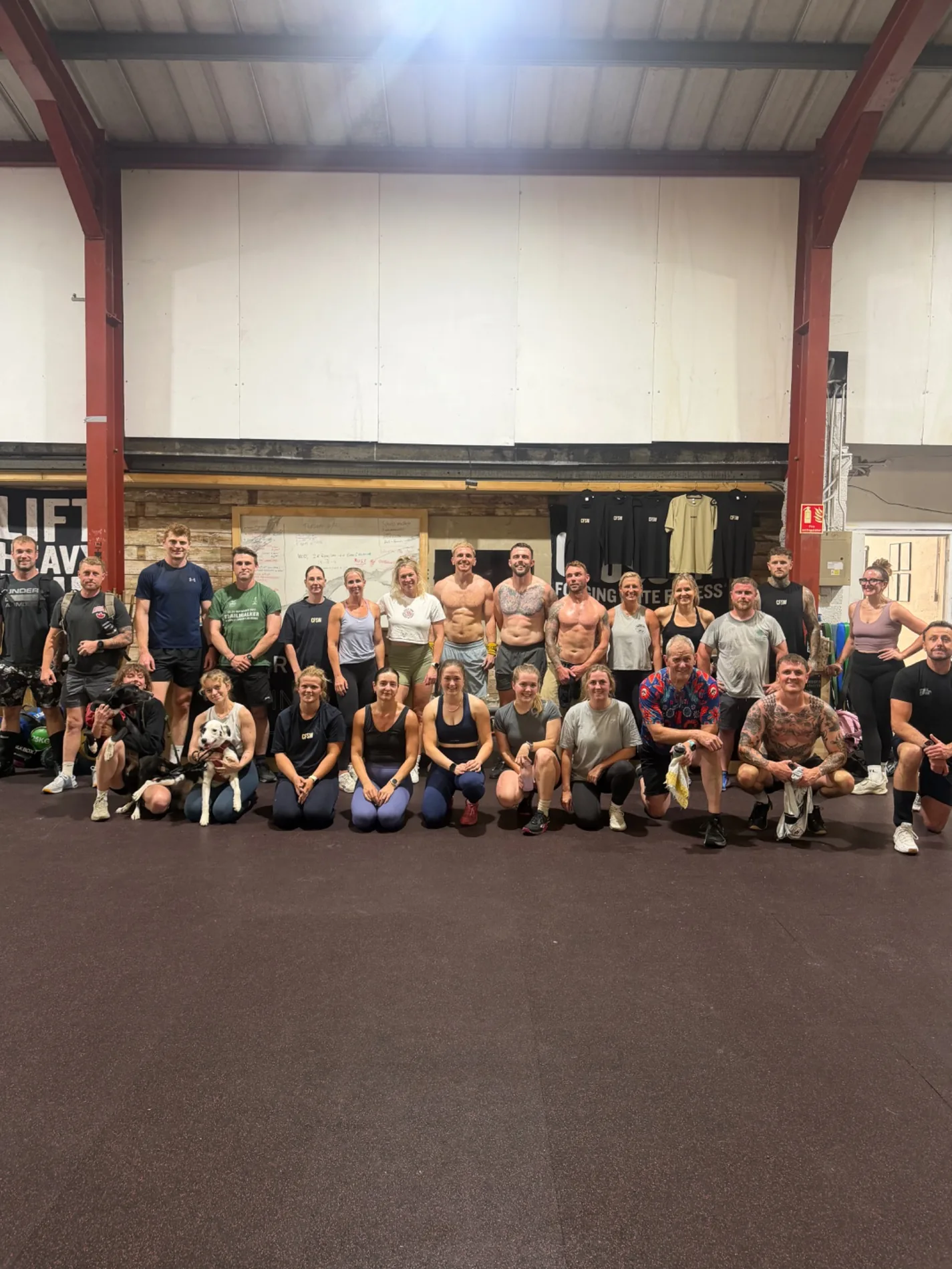 Indoor gym community group photo